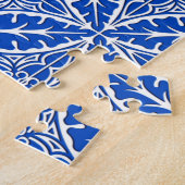 Puzzle Carreaux marocains - bleu cobalt et blanc (Côté)