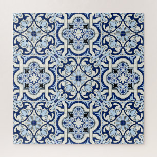 Puzzle Carreaux marocains : Bleus Motifs magnifiques.