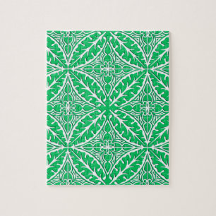 Puzzle Carreaux marocains - vert jade et blanc