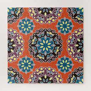 Puzzle Carrelage arabe, motif patchwork vintage.