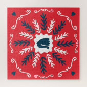 Puzzle Carrelage de Noël Folk Doodle Art (Horizontal)