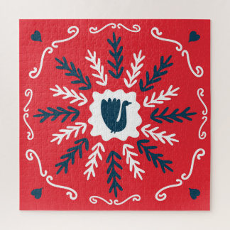 Puzzle Carrelage de Noël Folk Doodle Art