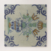 Puzzle Carrelage Delft Antique Pot de Fleur Céramique (Horizontal)