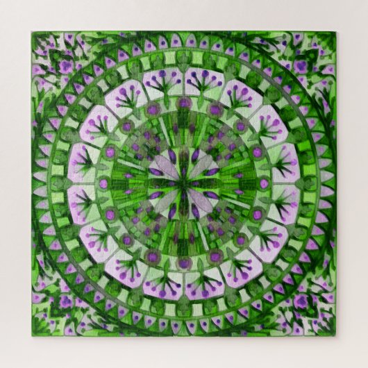 Puzzle Carrelage en mosaïque Boho Gris vert - (Vertical)