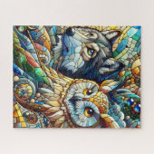 Puzzle Carrelage mosaïque Loup et hibou (Horizontal)