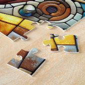 Puzzle Carrelage mosaïque Loup et hibou (Côté)