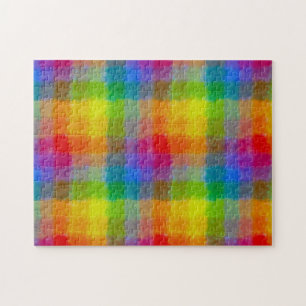 Puzzle Carrés d'aquarelle arc-en-ciel