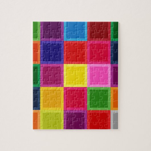Puzzle Carrés multicolores et rayures Girly (Vertical)