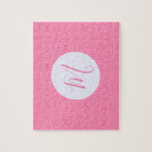 Puzzle Carrés ondulés rose clair Initiale personnalisée (Vertical)