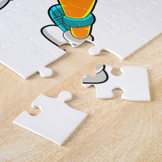 Puzzle Carrot at cricket with cricket bat (Côté)