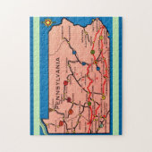 Puzzle Carte 11x14 Pennsylvanie Vintage (Vertical)