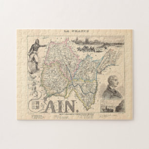 Puzzle Carte Ain Department France 1858 Alexandre Vuillem