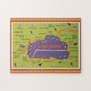 Puzzle Carte ancienne du lac Tahoe 