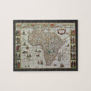 Puzzle Carte ancienne du monde de l'Afrique, vers 1635