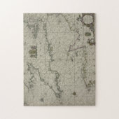 Puzzle Carte antique de la Manche, 1666 (gravure de (Vertical)