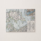 Puzzle Carte antique du Danemark, Danmark en danois, 1905 (Horizontal)