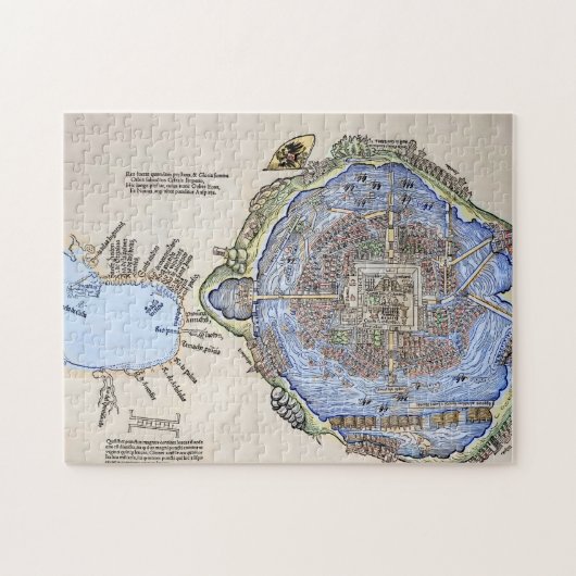 Puzzle Carte antique du Tenochtitlan capitale aztèque (Horizontal)