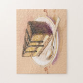 Puzzle Carte avec le gâteau peint d'aquarelle (Vertical)