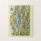 Puzzle Carte aventure illustrée des monuments de Bristol (Vertical)