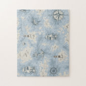 Puzzle Carte bleu blanc nostalgique (Vertical)