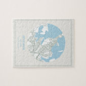Puzzle Carte bleue minimaliste Pastel Art Reykjavik Islan (Horizontal)