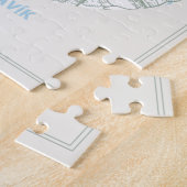 Puzzle Carte bleue minimaliste Pastel Art Reykjavik Islan (Côté)