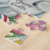 Puzzle Carte Bunny Pâques vintage (Côté)