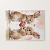 Puzzle Carte Bunny romantique (Horizontal)