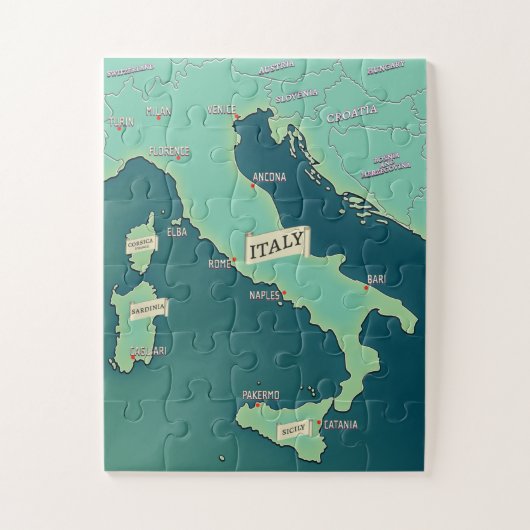 Puzzle Carte Classique d'Italie (Vertical)