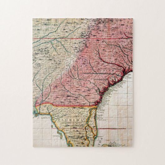 PUZZLE CARTE COLONIALE DE L'AMÉRIQUE, 1733 (Vertical)