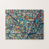 Puzzle Carte colorée de Paris France | (Horizontal)