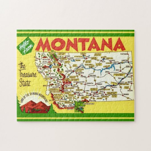Puzzle Carte colorée Montana 11x14 (Horizontal)