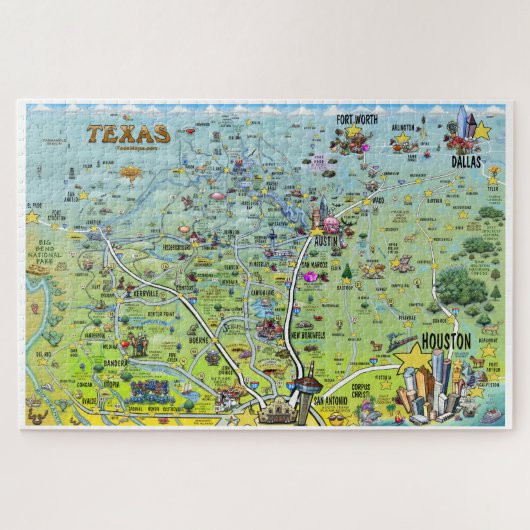 Puzzle Carte d'amusement du Texas (Horizontal)
