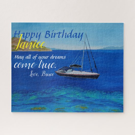 Puzzle Carte d'anniversaire de bateau à voile (Horizontal)