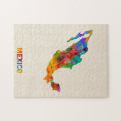 Puzzle Carte d'aquarelle du Mexique (Horizontal)
