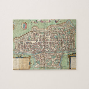 Puzzle Carte d'Augsbourg, de "Civitates Orbis Terrarum" b