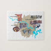 Puzzle Carte d'Austin le Texas (Horizontal)