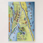 Puzzle Carte de bande dessinée de Galveston le Texas (Vertical)