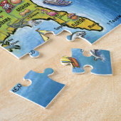 Puzzle Carte de bande dessinée du Texas Etats-Unis (Côté)