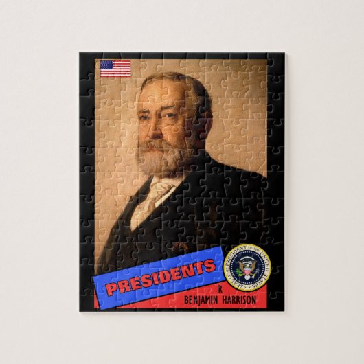 Puzzle Carte de baseball de Benjamin Harrison (Vertical)