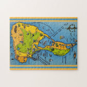 Puzzle Carte de Block Island 11x14 (Horizontal)