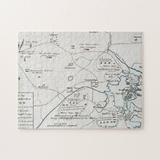 PUZZLE CARTE DE BOSTON-CONCORD, 1775 (Horizontal)