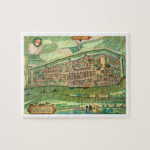 Puzzle Carte de Brême, de "Civitates Orbis Terrarum" par