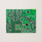 Puzzle Carte de circuit Geek d'ordinateur vert (Horizontal)