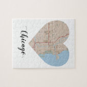 Puzzle Carte de coeur de Chicago (Horizontal)