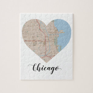 Puzzle Carte de coeur de Chicago
