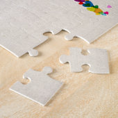 Puzzle Carte de coeurs d'amour de la carte du monde (Côté)