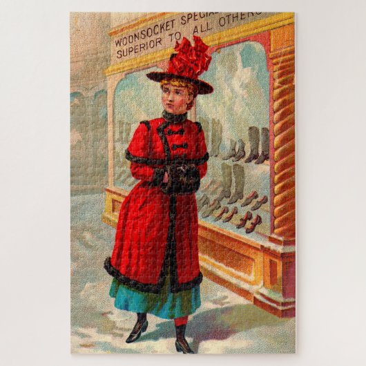 Puzzle Carte de commerce victorienne : Woonsocket Spécial (Vertical)