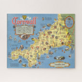 Puzzle Carte de Cornwall, Angleterre (Horizontal)