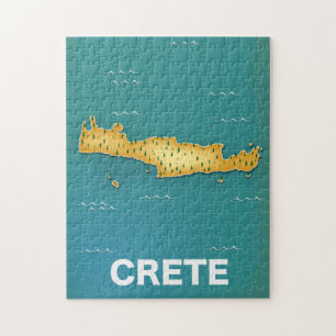 Puzzle Carte de Crète affiche de voyage